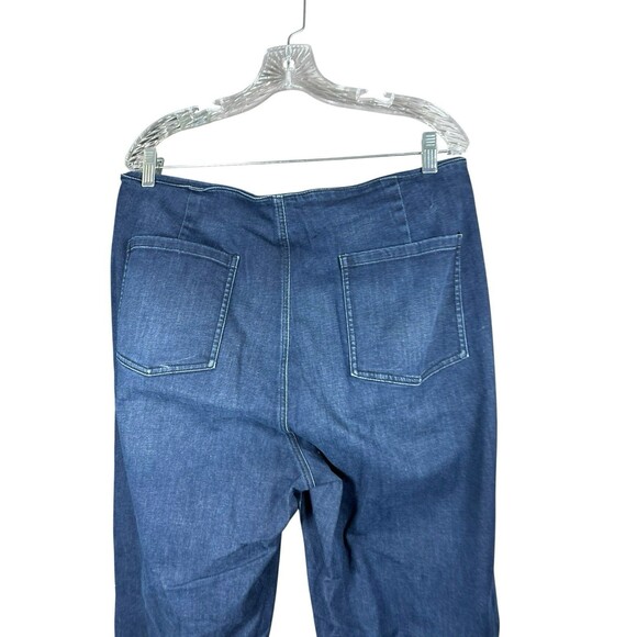 Eileen Fisher Women’s Lantern Pleated Denim Jeans | Blue Wide Leg Barrel Size 14 - Picture 8 of 10